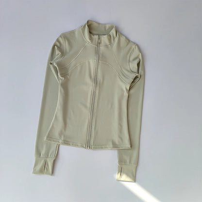 Women's Full-Zip Yoga Sports Jacket – Standing Collar Running Top
