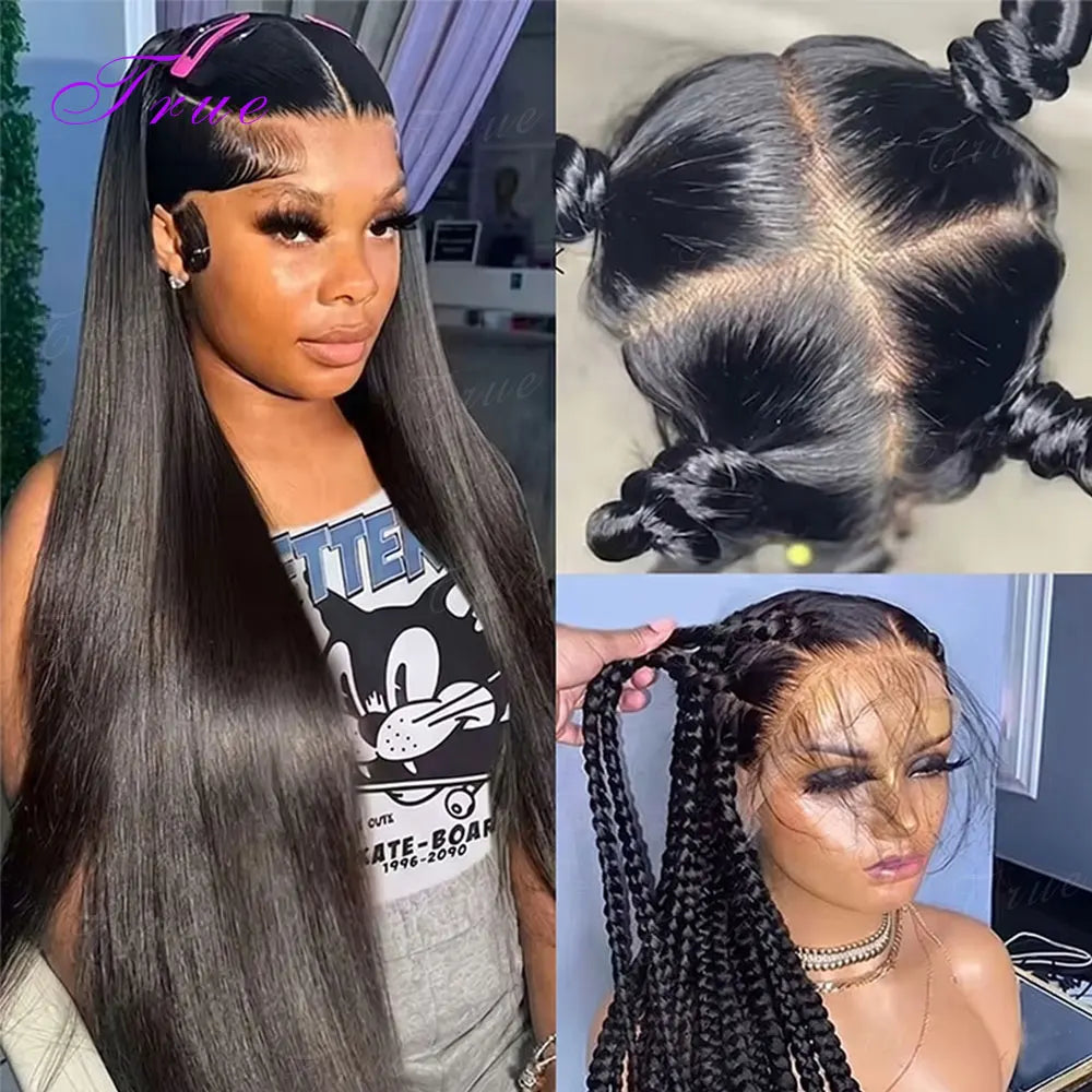 360 Lace Front Wig 30 40 Inch Bone Straight Human Hair Wigs Brazilian 13x6 Hd Frontal 100 Pre