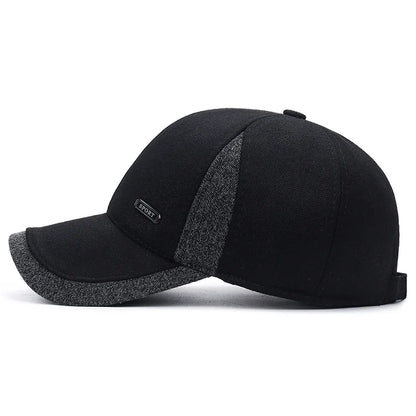 Winter Baseball Cap with Ear Flaps – Men's Warm Thick Hat
