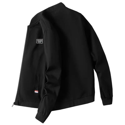 Men's Casual Zip-Up Jacket – Lightweight Windproof Coat