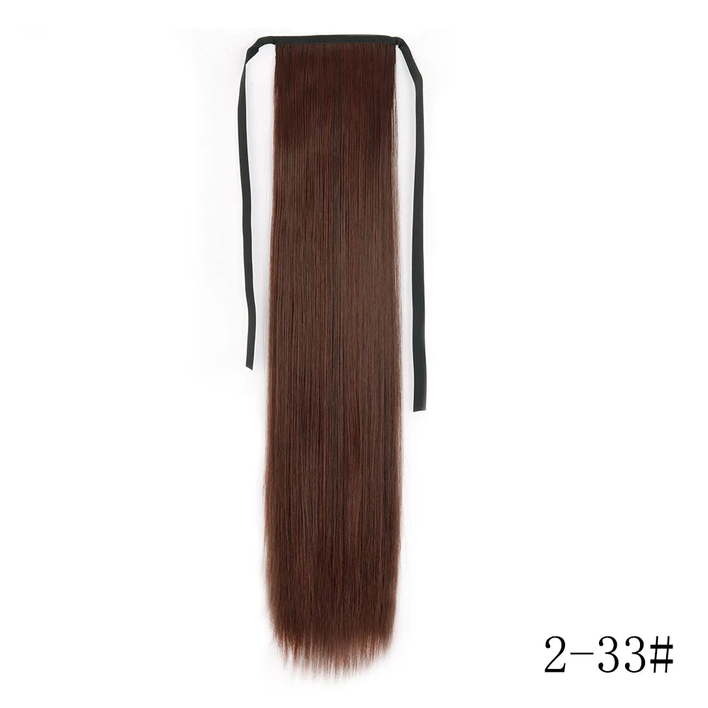 Wrap Around Ponytail Extension – Long Straight Synthetic Clip-In