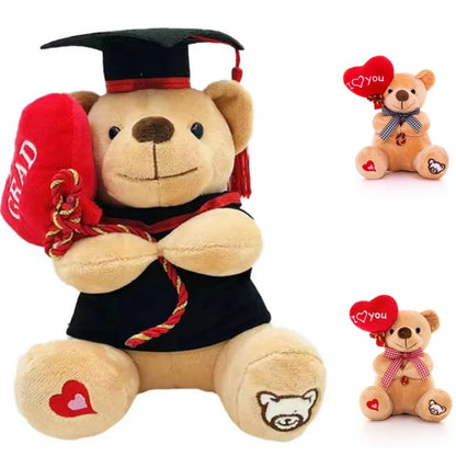 Teddy Bear Holding Heart Plush Toy – Cute Stuffed Animal Gift