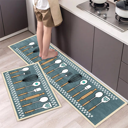 Anti-Slip Kitchen Floor Mat Set – Soft Washable Area Rug for Kitchen, Bedroom & Hallway