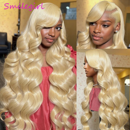 613 13x6 Lace Front Wig Human Hair Body Wave Blonde Frontal Wigs Women 230 Density Natural Hairline