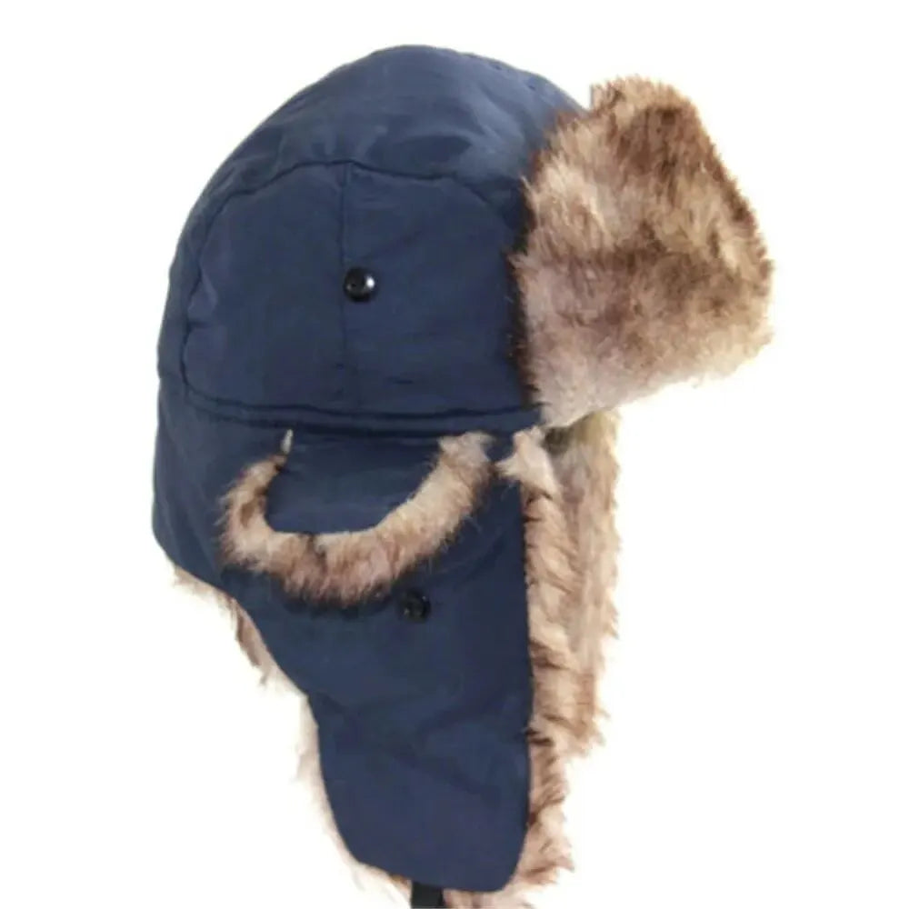 Men's Winter Trapper Hat with Faux Fur Earflaps
