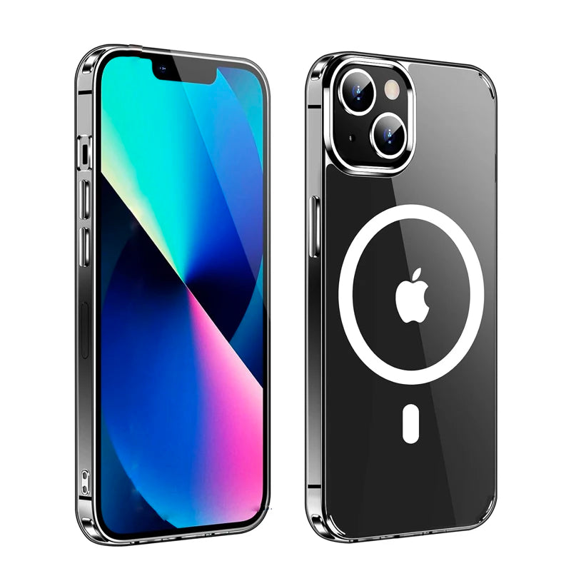 Ultra Slim Clear Magnetic Phone Case Iphone 16 15 14 Pro Max Plus 12 13 Mini 11 Mobile Shockproof