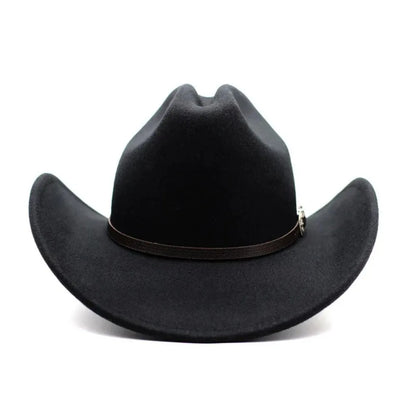 Vintage Western Cowboy Hat – Wide Brim Felt Hat for Men & Women