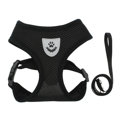 Breathable Mesh Cat & Dog Harness with Leash – Adjustable Reflective Vest