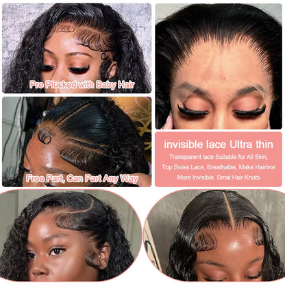 Water Wave Curly Bob Human Hair Wig – HD Lace, Glueless