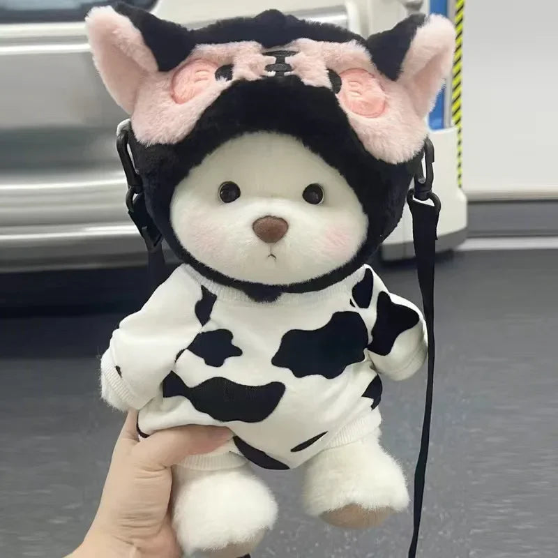 Teddy Bear Plush Toy with Changeable Outfits – Cute Stuffed Animal Doll