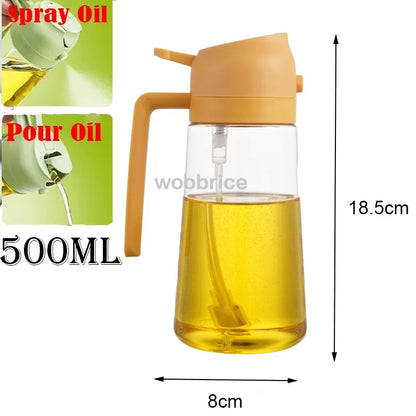 2-in-1 Oil Spray & Pour Bottle with Auto Lid – 500ml