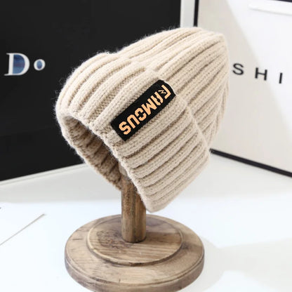 Korean Style Knit Beanie – Warm Ear Protection Winter Hat for Women
