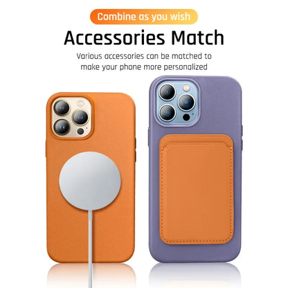 Original Leather Wireless Charging Animation Cases Iphone 16 15 14 13 Pro Max Magsafe Phone Case
