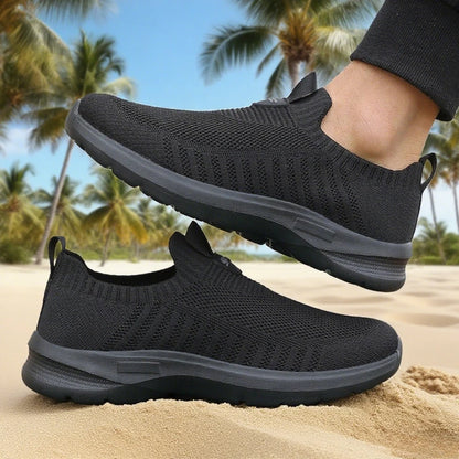 Men's Slip-On Mesh Sneakers – Lightweight Breathable Walking Shoes