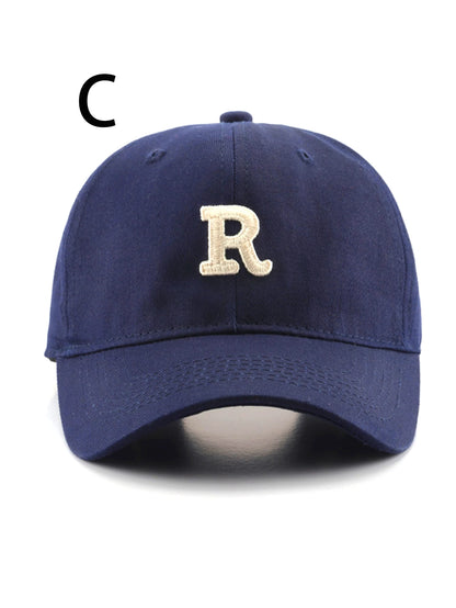 Letter R Embroidered Baseball Cap – Unisex Cotton Dad Hat