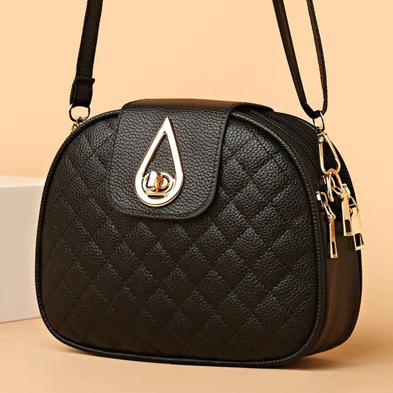 Quilted Leather Crossbody Bag – Elegant Women's Shoulder Bag