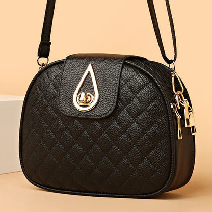 Quilted Leather Crossbody Bag – Elegant Women's Shoulder Bag