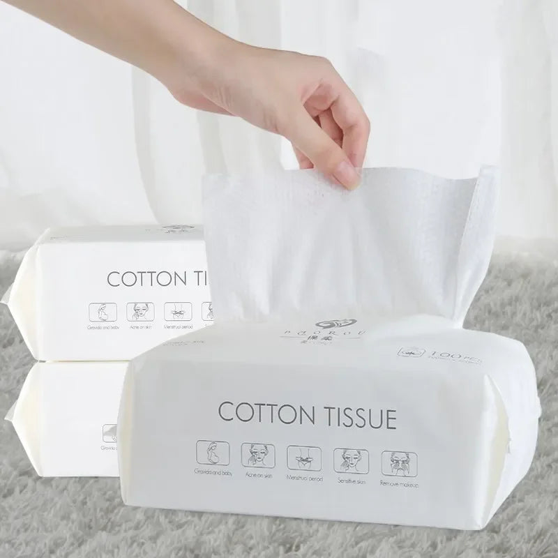 Disposable Cotton Face Towels – Soft Dry Wipes 50/100pcs