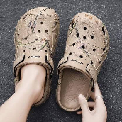 Men's Camouflage Clog Sandals – Lightweight Non-Slip Garden Shoes