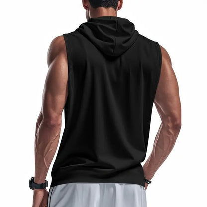 Men's Sleeveless Hooded Gym Tank Top – Workout Training Shirt