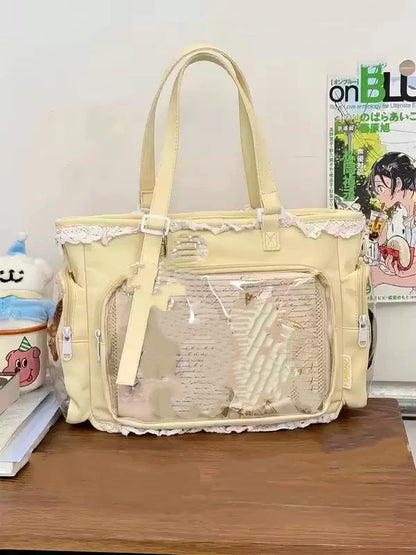 Anime Ita Bag Large Shoulder Crossbody Bag with Clear Window