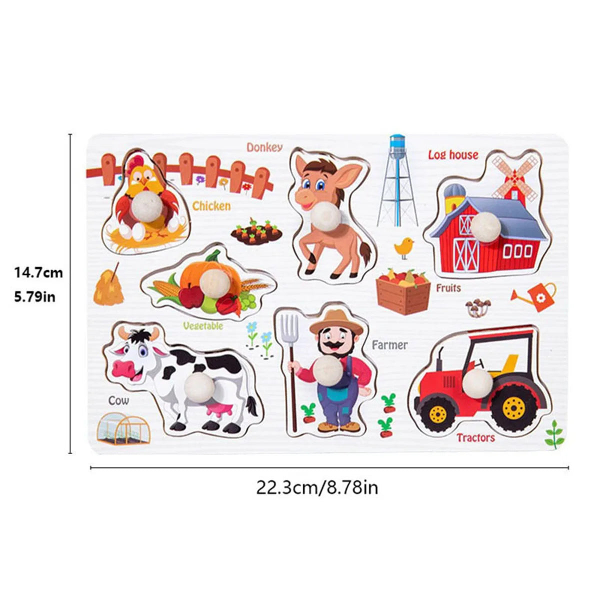 Wooden Peg Puzzle for Kids – Montessori Educational Toy