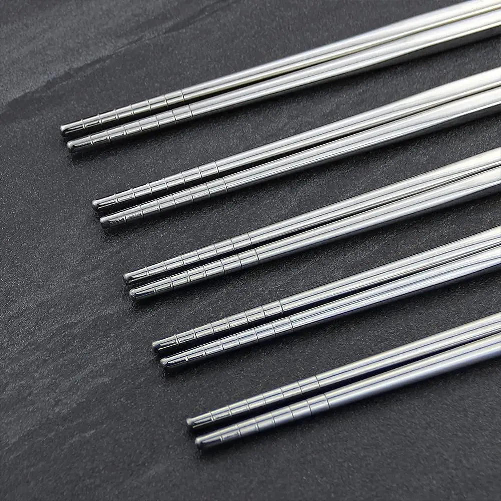 Reusable Stainless Steel Chopsticks – Non-Slip, Multi-Pack