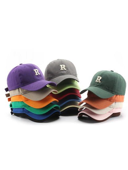Letter R Embroidered Baseball Cap – Unisex Cotton Dad Hat