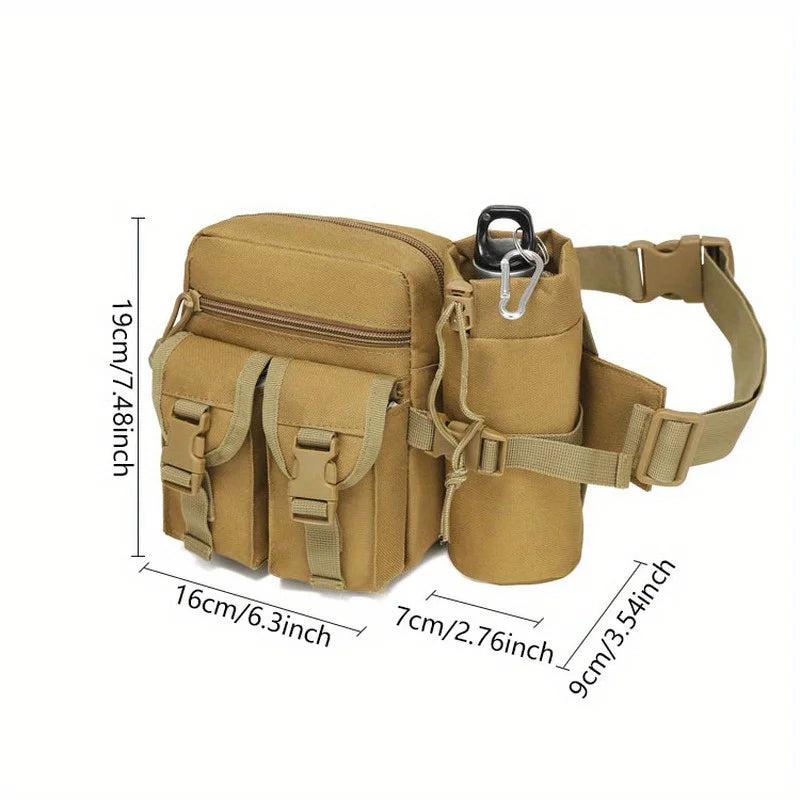 Tactical Waist Pack with Water Bottle Holder – Men's Outdoor Fanny Pack
