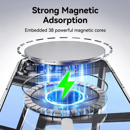Joyroom Magnetic Case Iphone 16 15 Pro Max Transparent Cover Wireless Charger Magnet Anti Yellow
