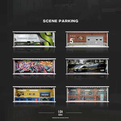 1:64 Scale Parking Garage Scene Model with LED Lights
