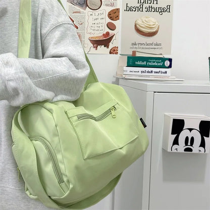 Large Canvas Shoulder Bag – Women's Crossbody Tote for Travel, Yoga & Daily Use