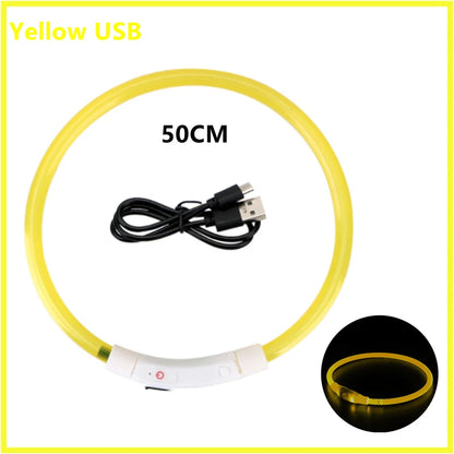LED Dog Collar USB Rechargeable Glowing Safety Collar