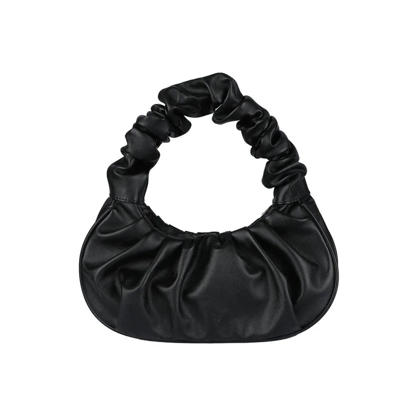 Pleated Cloud Hobo Bag – Women's PU Leather Handbag
