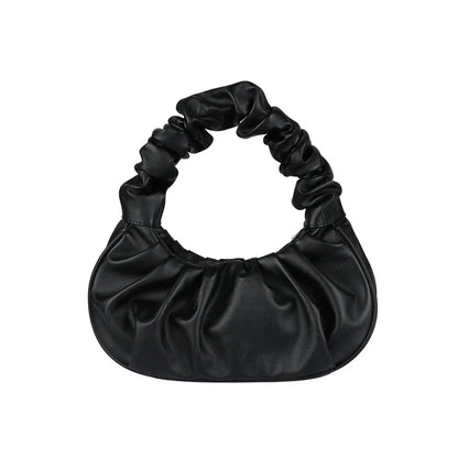 Pleated Cloud Hobo Bag – Women's PU Leather Handbag