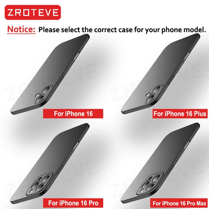 Iphone 17 16 17e 16e 15 14 13 12 Pro Max Zroteve Slim Matte Hard Pc Cover Iphone16 Plus Iphone15