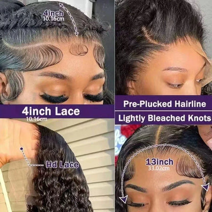 Deep Wave Lace Front Wig Human Hair – 13x4 13x6 Glueless, 200% Density
