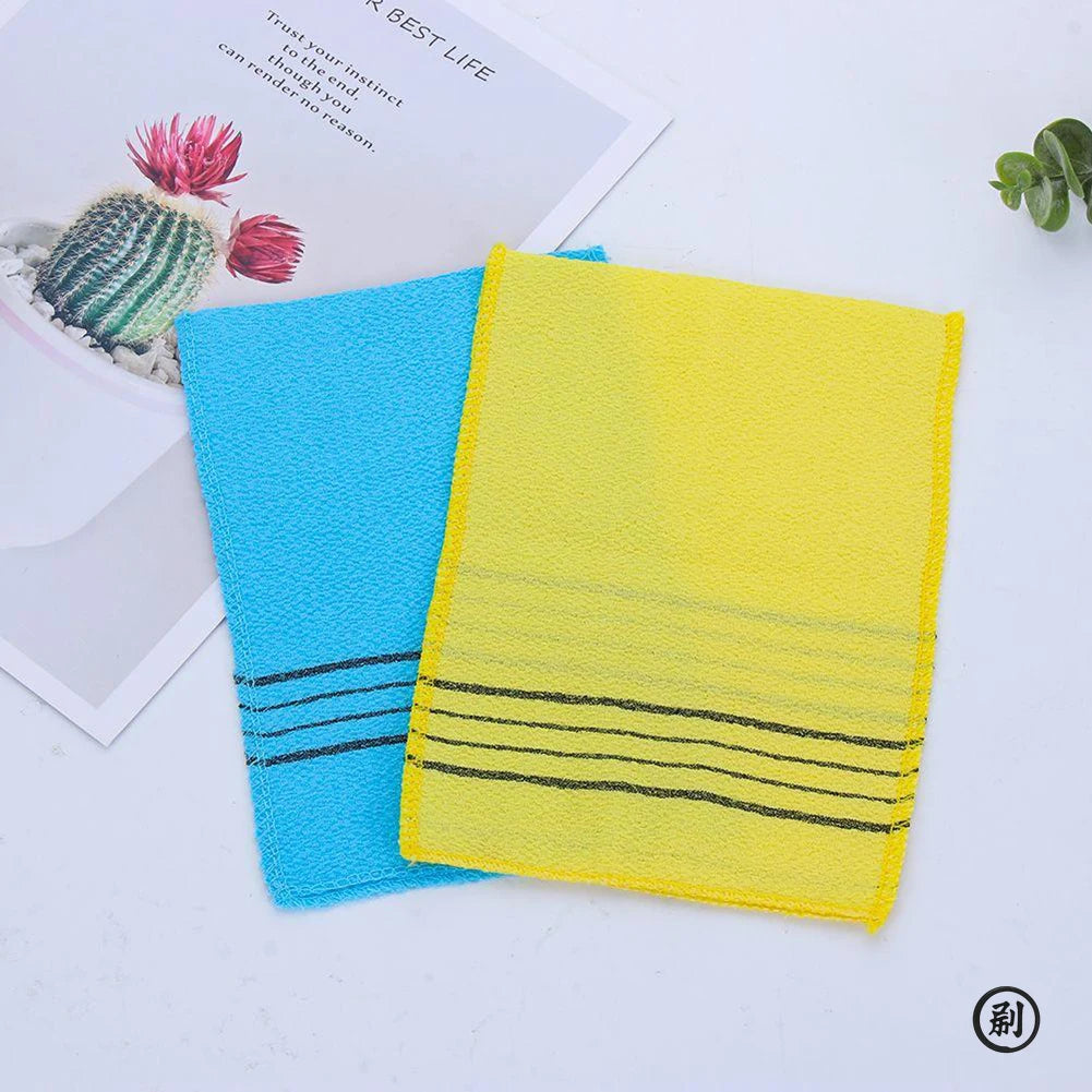 Exfoliating Bath Pad Towels Set Korean Italy Asian Washcloth Body Scrub Shower Soft Polyester Cotton