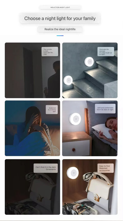 Energy Saving Led Touch Sensor Night Lights Usb Rechargeable Magnetic Wall Light Room Aisle Bedroom