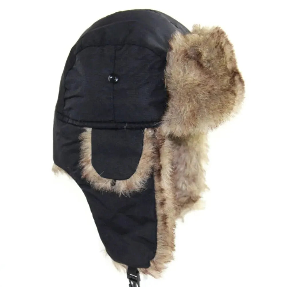 Men's Winter Trapper Hat with Faux Fur Earflaps