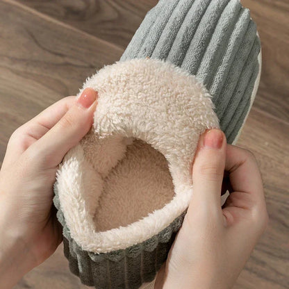 Fur Slippers Women Men Winter Warm Plush Indoor Slides