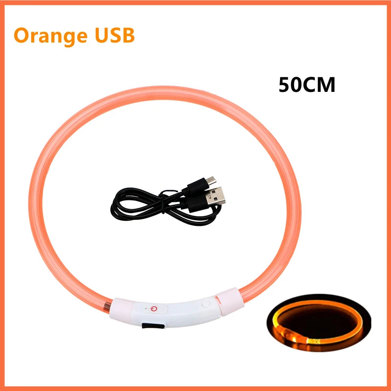 LED Dog Collar USB Rechargeable Glowing Safety Collar