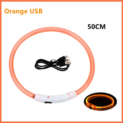 LED Dog Collar USB Rechargeable Glowing Safety Collar