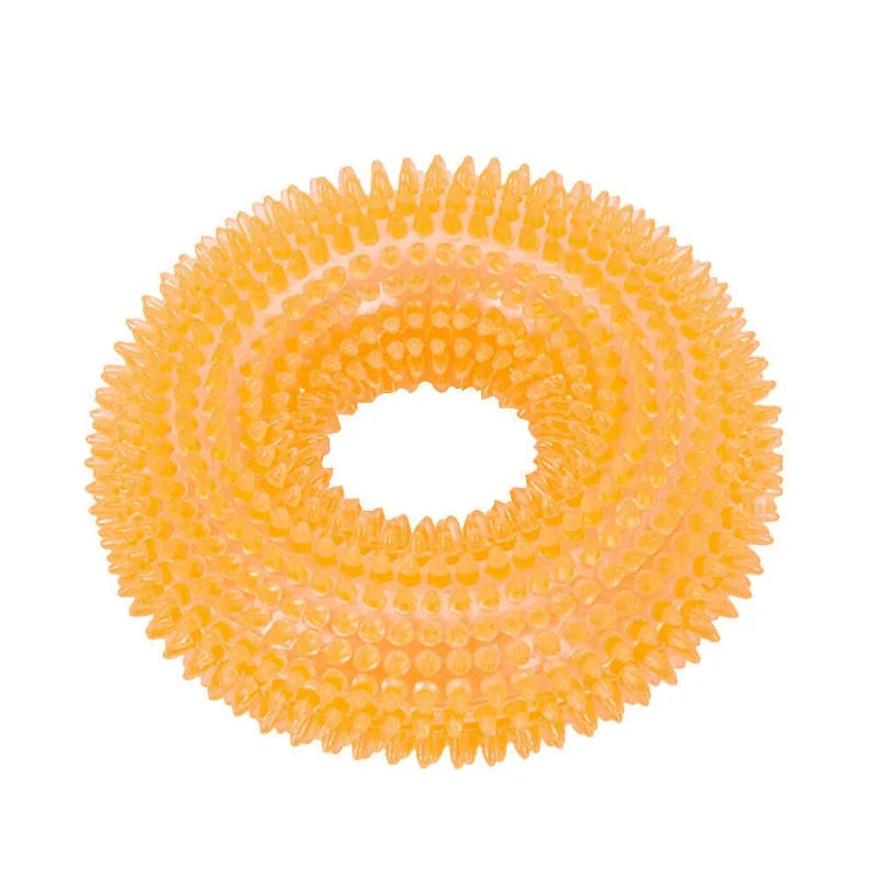 Squeaky Dog Chew Ring Toy – Bite-Resistant Teeth Cleaner