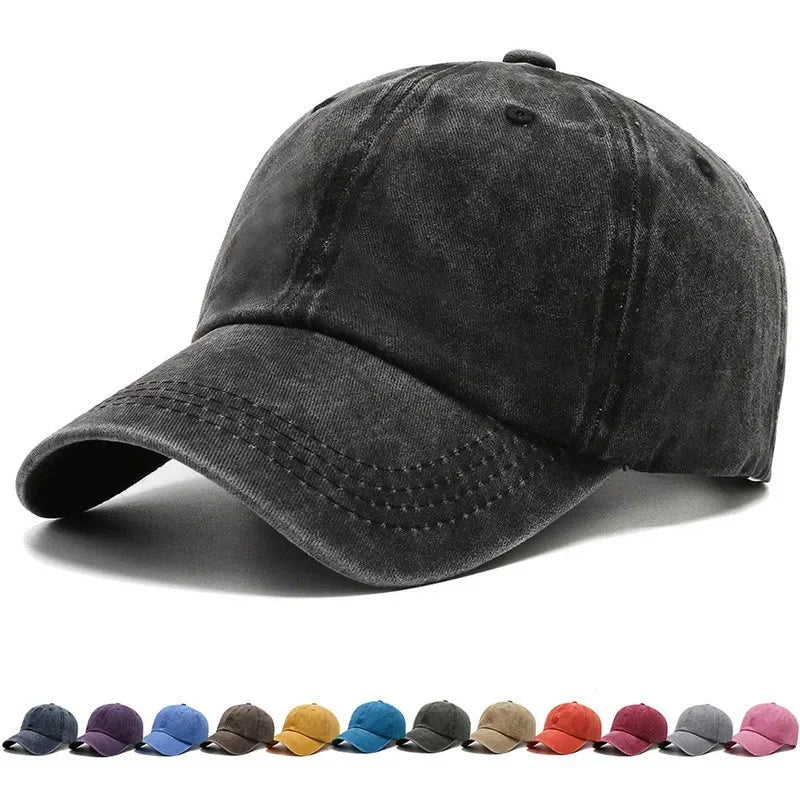 Cotton Baseball Cap – Vintage Washed Snapback Hat Unisex