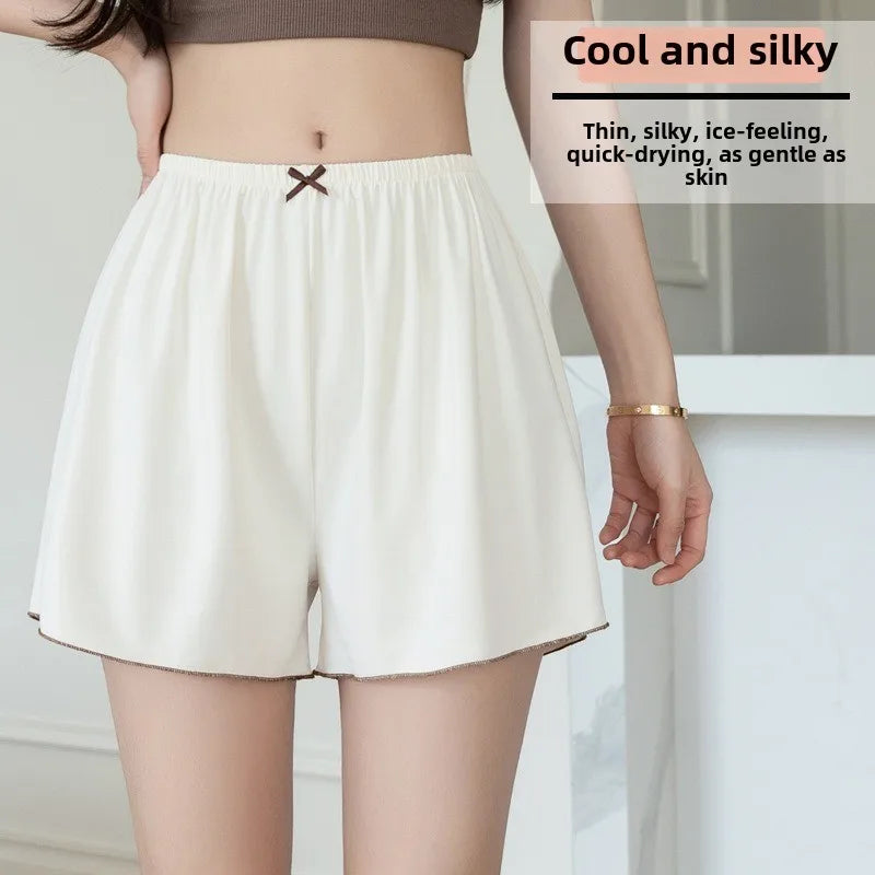 Ice Silk Pajama Shorts – Loose Breathable Summer Home Shorts