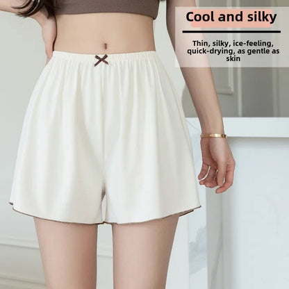 Ice Silk Pajama Shorts – Loose Breathable Summer Home Shorts