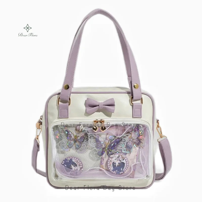 Cute Bow Ita Bag – Transparent DIY Badge Crossbody
