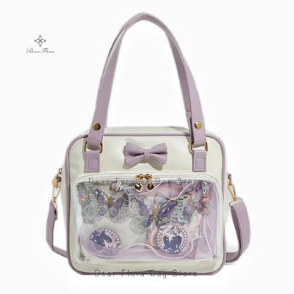 Cute Bow Ita Bag – Transparent DIY Badge Crossbody