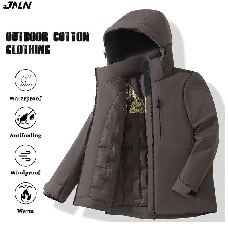 Unisex Waterproof Fleece-Lined Jacket – Windproof Thermal Outdoor Coat